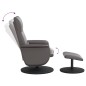vidaXL Sillón de masaje reclinable con reposapiés cuero sintético gris vidaXL Sillón de masaje reclinable con reposapiés cuero sintético gris