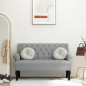 vidaXL Banco con respaldo tela gris claro 120x62x75,5 cm vidaXL Banco con respaldo tela gris claro 120x62x75,5 cm