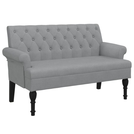 vidaXL Banco con respaldo tela gris claro 120x62x75,5 cm