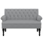 vidaXL Banco con respaldo tela gris claro 120x62x75,5 cm vidaXL Banco con respaldo tela gris claro 120x62x75,5 cm