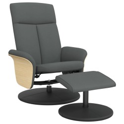vidaXL Sillón reclinable con reposapiés tela gris oscuro