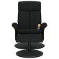 vidaXL Sillón reclinable de masaje con reposapiés tela negro vidaXL Sillón reclinable de masaje con reposapiés tela negro