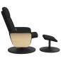 vidaXL Sillón reclinable de masaje con reposapiés tela negro vidaXL Sillón reclinable de masaje con reposapiés tela negro
