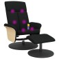 vidaXL Sillón reclinable de masaje con reposapiés tela negro vidaXL Sillón reclinable de masaje con reposapiés tela negro
