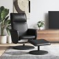 vidaXL Sillón reclinable con reposapiés cuero sintético negro vidaXL Sillón reclinable con reposapiés cuero sintético negro