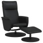 vidaXL Sillón reclinable con reposapiés cuero sintético negro vidaXL Sillón reclinable con reposapiés cuero sintético negro