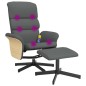 vidaXL Sillón reclinable de masaje con reposapiés tela gris oscuro vidaXL Sillón reclinable de masaje con reposapiés tela gris oscuro
