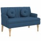 vidaXL Banco con cojines tela azul 113x64,5x75,5 cm vidaXL Banco con cojines tela azul 113x64,5x75,5 cm
