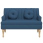 vidaXL Banco con cojines tela azul 113x64,5x75,5 cm vidaXL Banco con cojines tela azul 113x64,5x75,5 cm