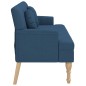 vidaXL Banco con cojines tela azul 113x64,5x75,5 cm vidaXL Banco con cojines tela azul 113x64,5x75,5 cm