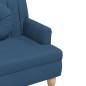 vidaXL Banco con cojines tela azul 113x64,5x75,5 cm vidaXL Banco con cojines tela azul 113x64,5x75,5 cm