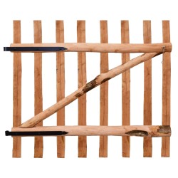 vidaXL Puerta para valla 100x90cm madera de avellano impregnada