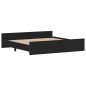 vidaXL Estructura de cama con cabecero y piecero negro 180x200 cm vidaXL Estructura de cama con cabecero y piecero negro 180x200 cm