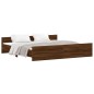 vidaXL Estructura de cama con cabecero piecero roble marrón 180x200 cm
