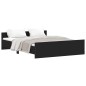 vidaXL Estructura de cama con cabecero y piecero negro 160x200 cm vidaXL Estructura de cama con cabecero y piecero negro 160x200 cm