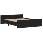 vidaXL Estructura de cama con cabecero y piecero negro 160x200 cm vidaXL Estructura de cama con cabecero y piecero negro 160x200 cm
