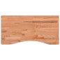 vidaXL Tablero de escritorio madera maciza de haya 80x(36-40)x1,5 cm