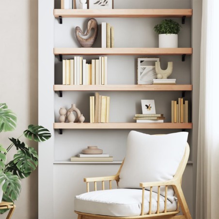 vidaXL Estante de pared madera maciza de haya 100x20x4 cm