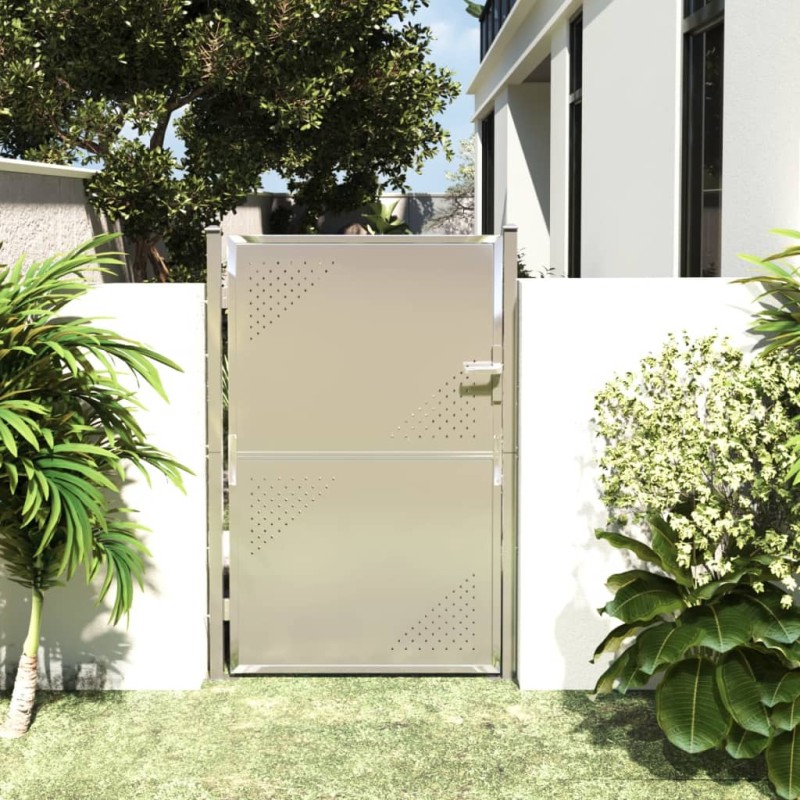 vidaXL Puerta de jardín de acero inoxidable 100x150 cm vidaXL Puerta de jardín de acero inoxidable 100x150 cm