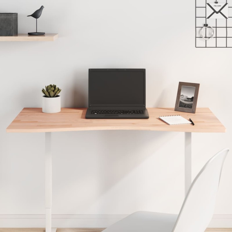 vidaXL Tablero de escritorio madera maciza de haya 100x(45-50)x1,5 cm