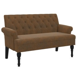 vidaXL Banco con respaldo ante sintético marrón 120x62x75,5 cm