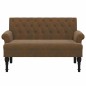 vidaXL Banco con respaldo ante sintético marrón 120x62x75,5 cm