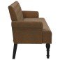 vidaXL Banco con respaldo ante sintético marrón 120x62x75,5 cm