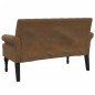 vidaXL Banco con respaldo ante sintético marrón 120x62x75,5 cm