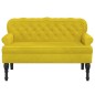 vidaXL Banco con respaldo terciopelo amarillo 119,5x64,5x75 cm vidaXL Banco con respaldo terciopelo amarillo 119,5x64,5x75 cm