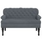 vidaXL Banco con respaldo terciopelo gris oscuro 119,5x64,5x75 cm