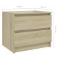vidaXL Mesita de noche madera contrachapada roble Sonoma 50x39x43,5 cm vidaXL Mesita de noche madera contrachapada roble Sonoma 50x39x43,5 cm