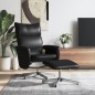 vidaXL Sillón reclinable masaje con reposapiés cuero sintético negro vidaXL Sillón reclinable masaje con reposapiés cuero sintético negro