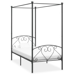 vidaXL Estructura de cama con dosel metal gris 100x200 cm 