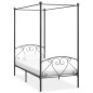 vidaXL Estructura de cama con dosel metal gris 100x200 cm vidaXL Estructura de cama con dosel metal gris 100x200 cm