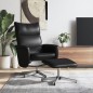 vidaXL Sillón reclinable con reposapiés cuero sintético negro vidaXL Sillón reclinable con reposapiés cuero sintético negro
