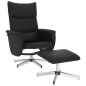 vidaXL Sillón reclinable con reposapiés cuero sintético negro vidaXL Sillón reclinable con reposapiés cuero sintético negro