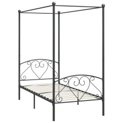vidaXL Estructura de cama con dosel metal gris 100x200 cm 