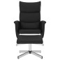 vidaXL Sillón reclinable con reposapiés cuero sintético negro vidaXL Sillón reclinable con reposapiés cuero sintético negro