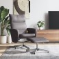 vidaXL Sillón de masaje reclinable con reposapiés cuero sintético gris vidaXL Sillón de masaje reclinable con reposapiés cuero sintético gris