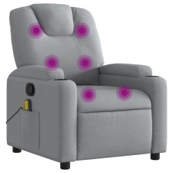 vidaXL Sillón reclinable de masaje de tela gris claro