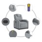 vidaXL Sillón reclinable de masaje de tela gris claro vidaXL Sillón reclinable de masaje de tela gris claro