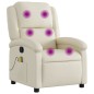 vidaXL Sillón reclinable de masaje cuero sintético crema vidaXL Sillón reclinable de masaje cuero sintético crema