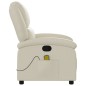 vidaXL Sillón reclinable de masaje cuero sintético crema vidaXL Sillón reclinable de masaje cuero sintético crema