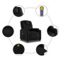 vidaXL Sillón de masaje reclinable cuero sintético negro vidaXL Sillón de masaje reclinable cuero sintético negro