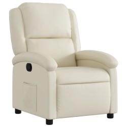 vidaXL Sillón reclinable de cuero sintético crema