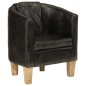 vidaXL Sillón butaca de cuero auténtico gris vidaXL Sillón butaca de cuero auténtico gris