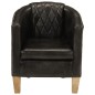 vidaXL Sillón butaca de cuero auténtico gris vidaXL Sillón butaca de cuero auténtico gris