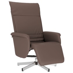 vidaXL Sillón reclinable con reposapiés cuero sintético marrón