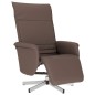 vidaXL Sillón reclinable con reposapiés cuero sintético marrón vidaXL Sillón reclinable con reposapiés cuero sintético marrón