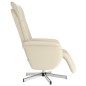 vidaXL Sillón reclinable masaje con reposapiés cuero sintético crema
